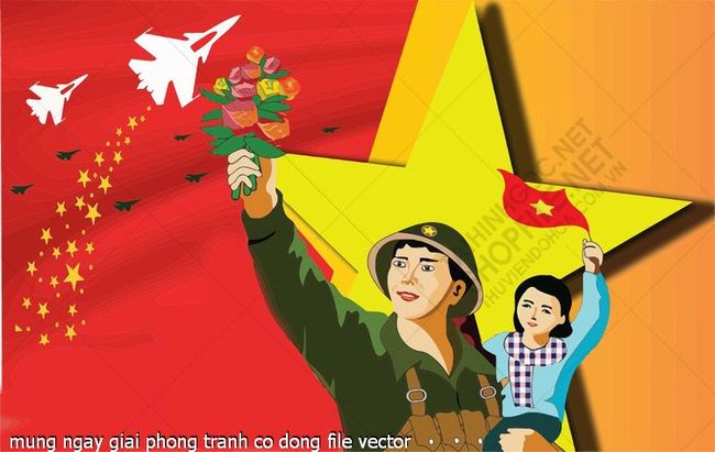 mung ngay giai phong tranh co dong file vector